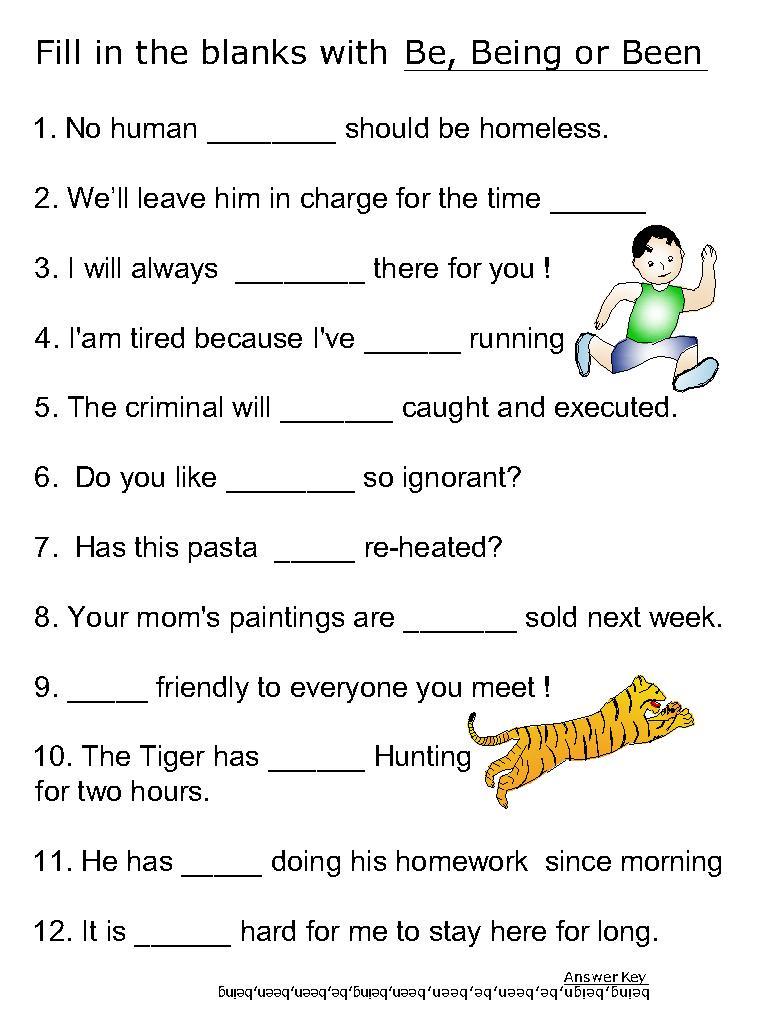 Helping Verbs Worksheet