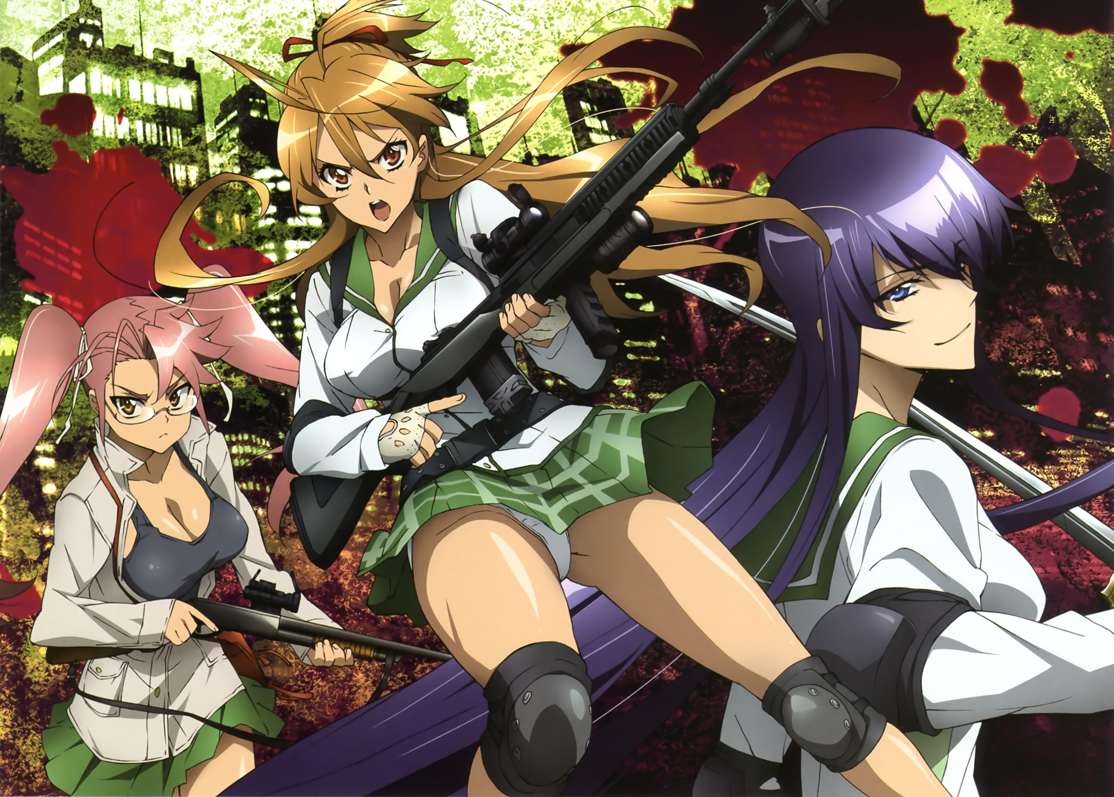 Highschool Of The Dead Saeko And Rei