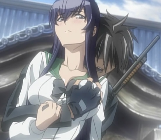 Highschool Of The Dead Saeko And Takashi Kiss