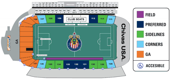 Home Depot Center Seating Chart