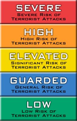 Homeland Security Advisory System Color Chart