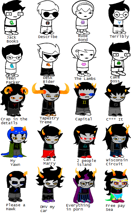 Homestuck Trolls List