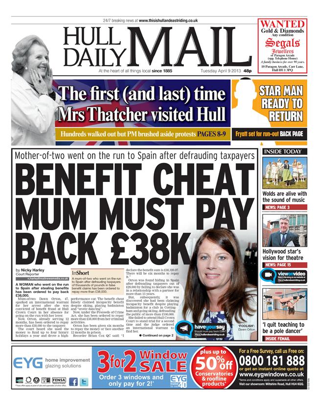 Hull Daily Mail Front Page