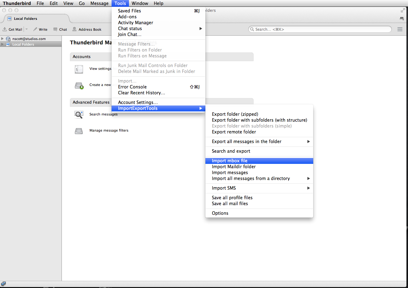 Importexporttools Thunderbird