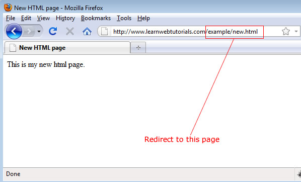 Index.html Redirect Example