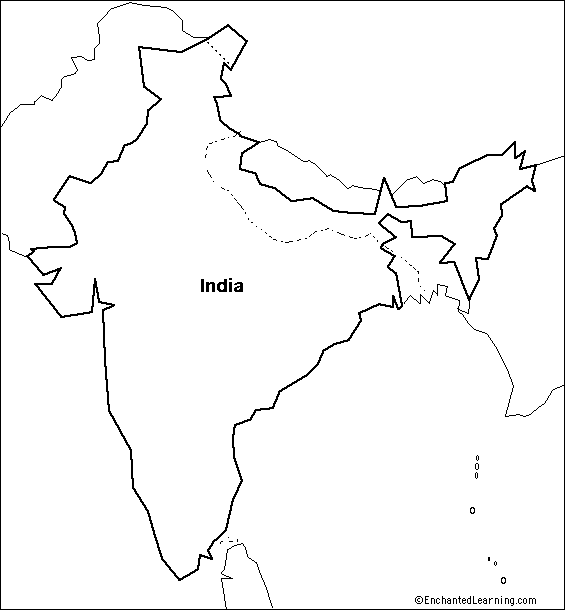 India Map Black And White