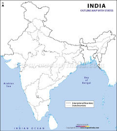 India Map Black And White