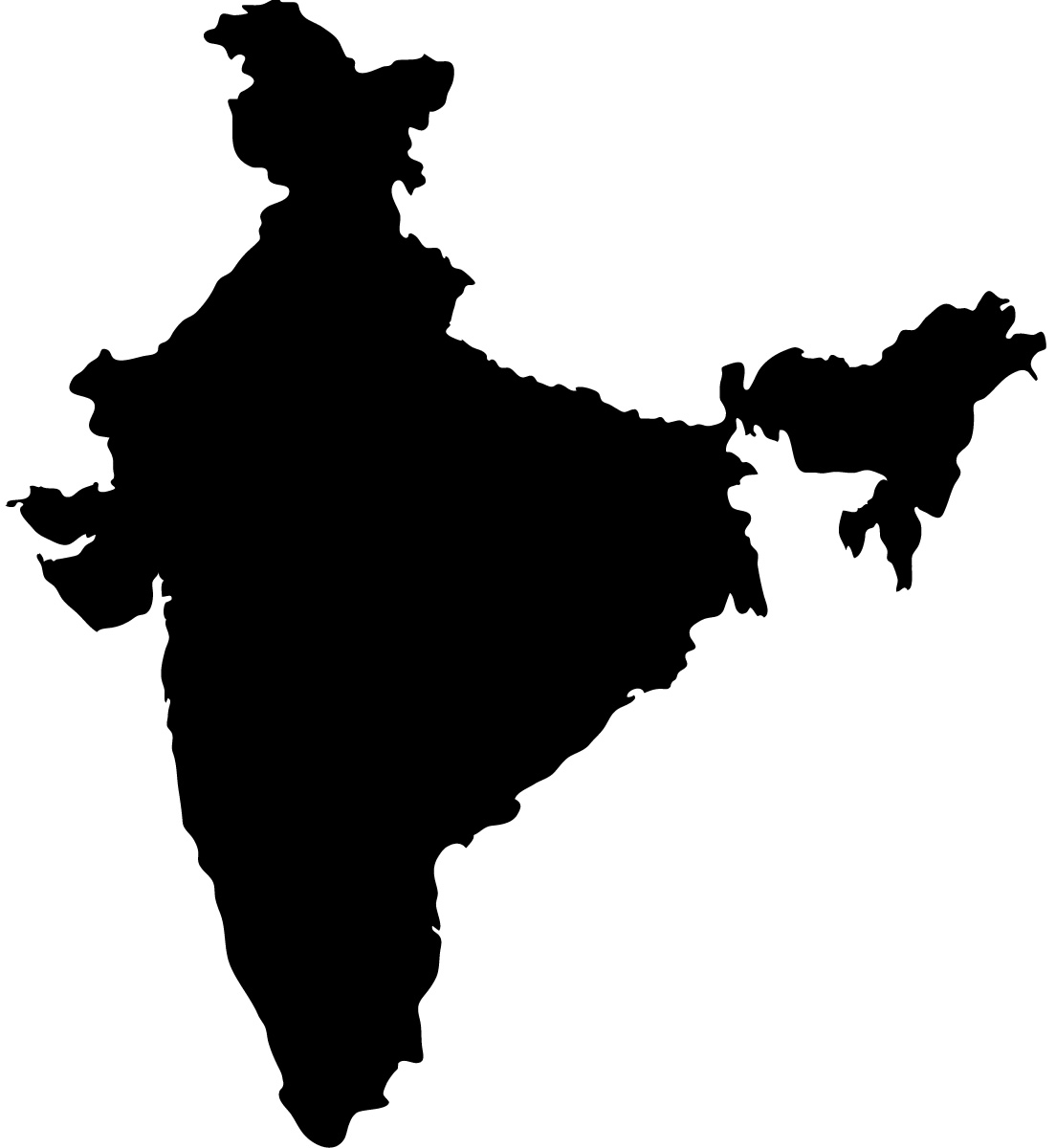 India Map Black And White