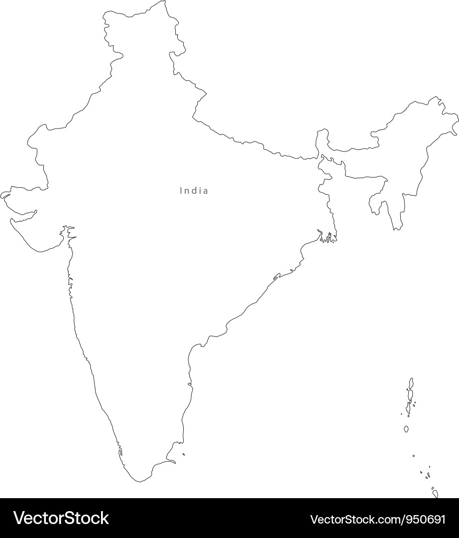 India Map Black And White