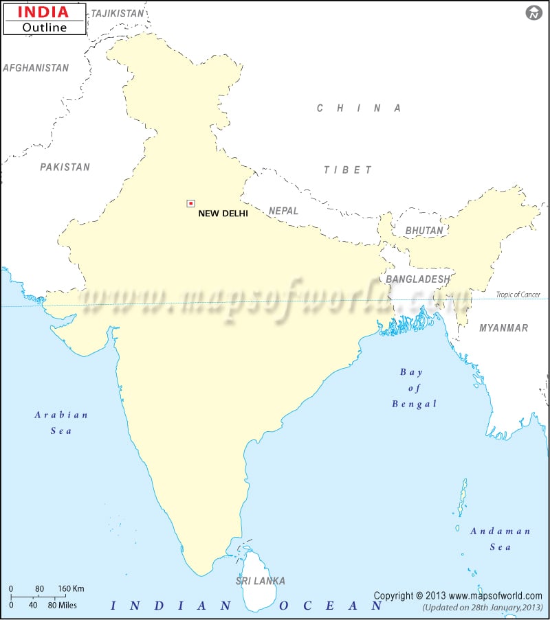 India Map Images Blank