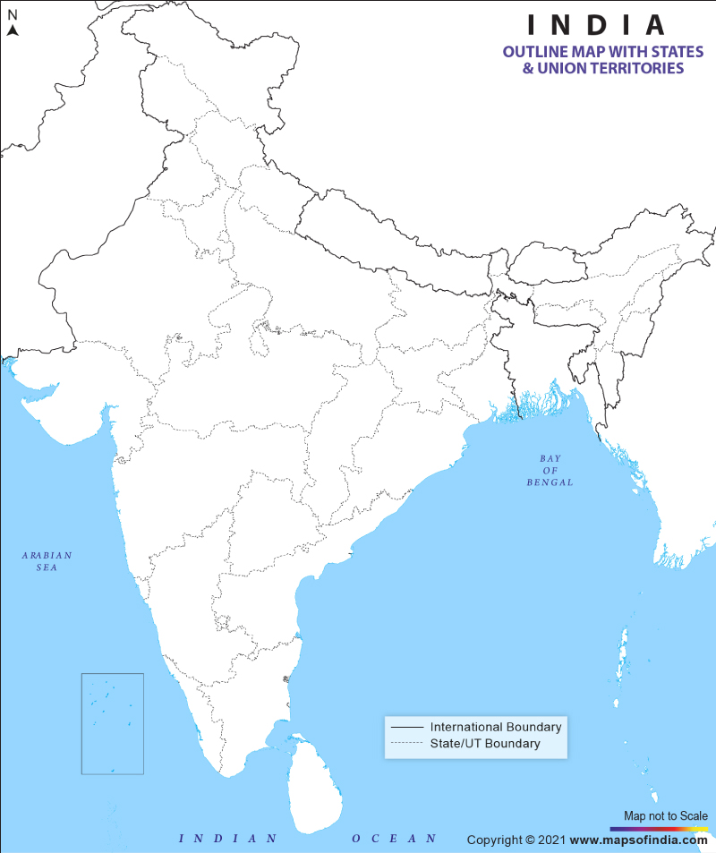 India Map Outline Black And White