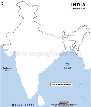 India Map Outline Black And White