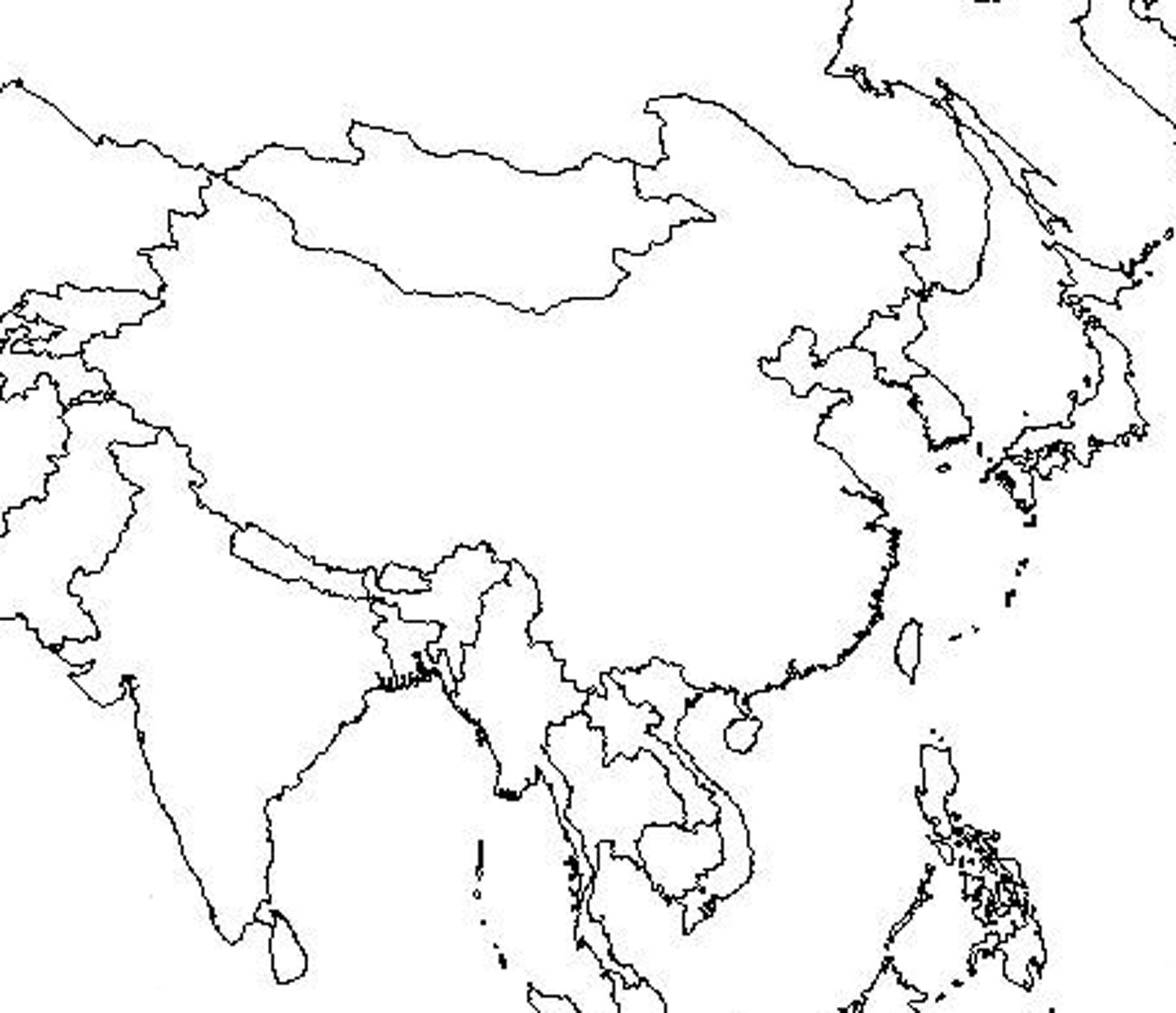 India Map Outline Printable