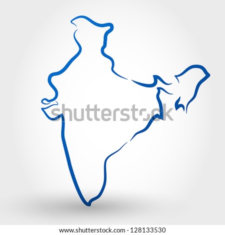 India Map Outline Vector