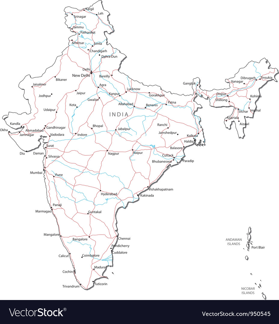 India Map Outline Vector