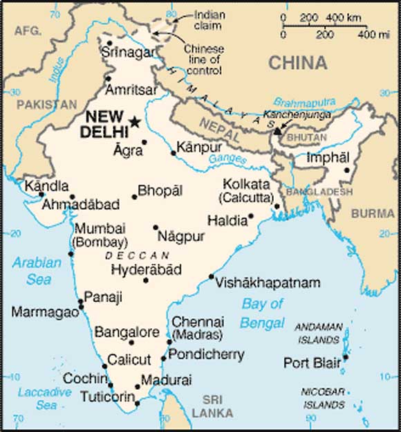 India Map Outline With Rivers