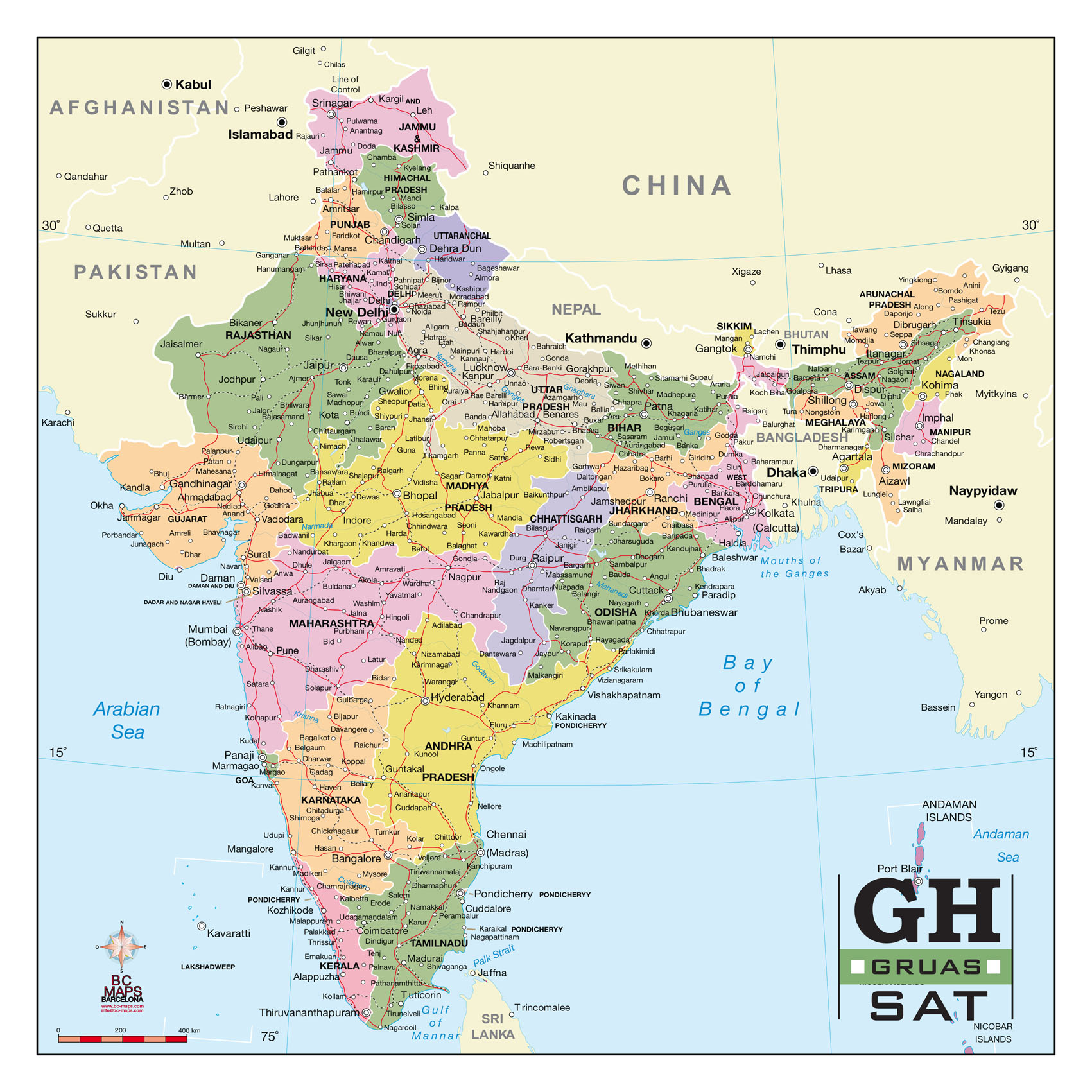 India Map Political States