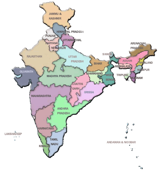 India Map Political States