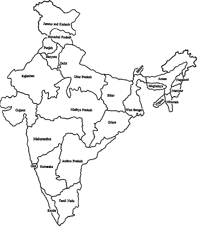 India Map Political States