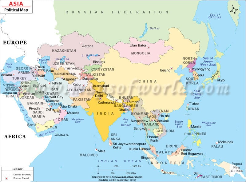 India Map Political With Capitals