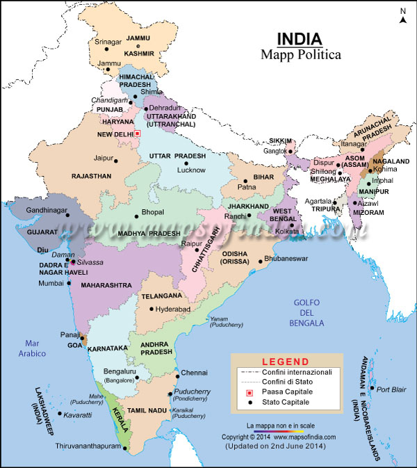 India Map Political With Cities