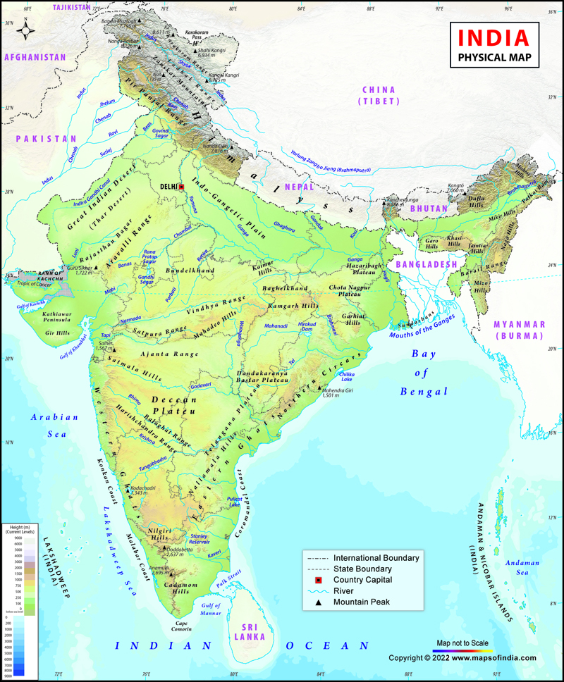 India Map Rivers And Cities