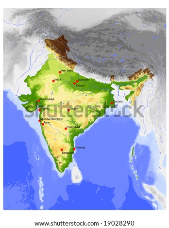 India Map Rivers And Cities