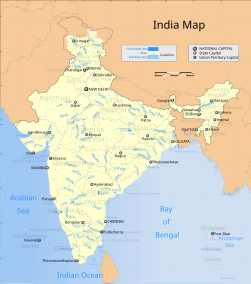 India Map Rivers And States