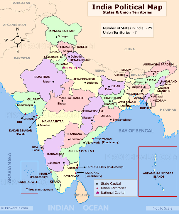 India Map Rivers And States