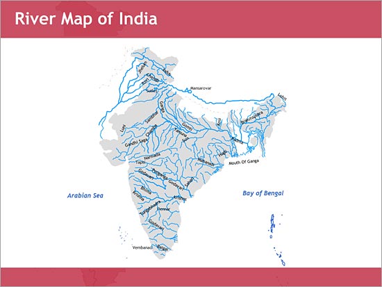 India Map Rivers And States