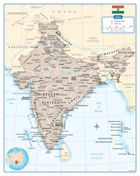 India Map With Cities And Rivers