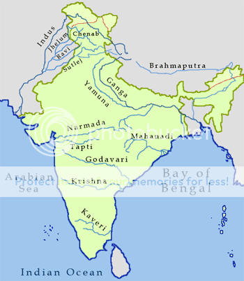 India Map With Cities And Rivers