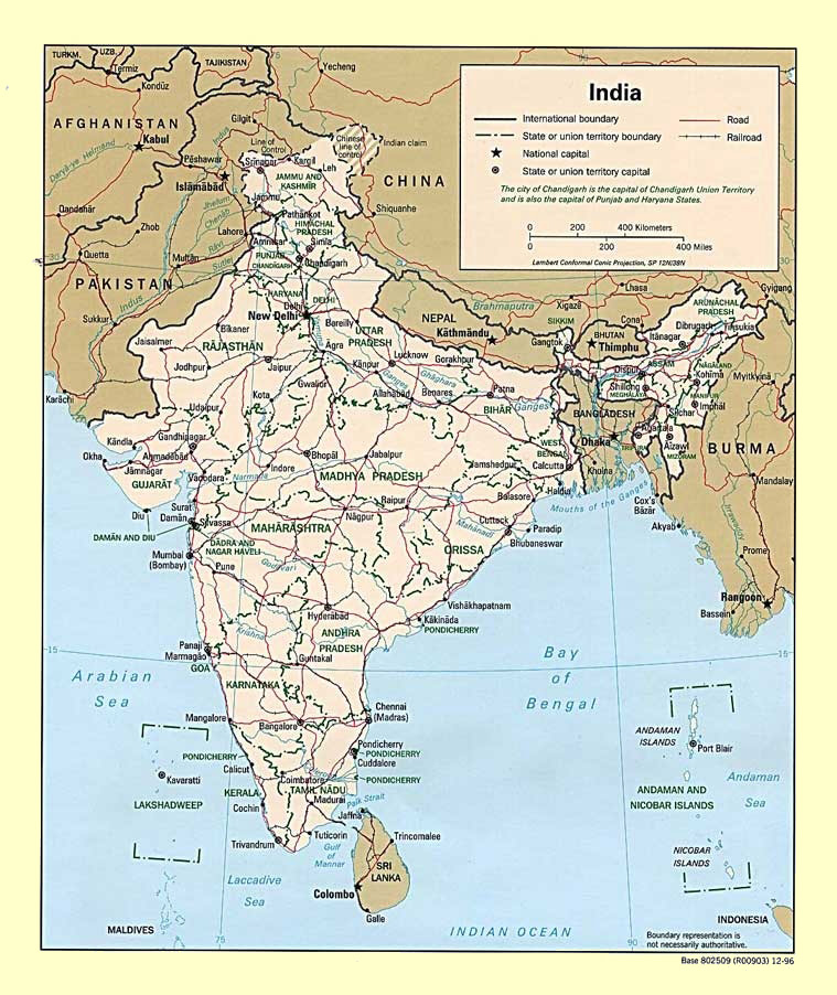 India Map With Cities And Rivers