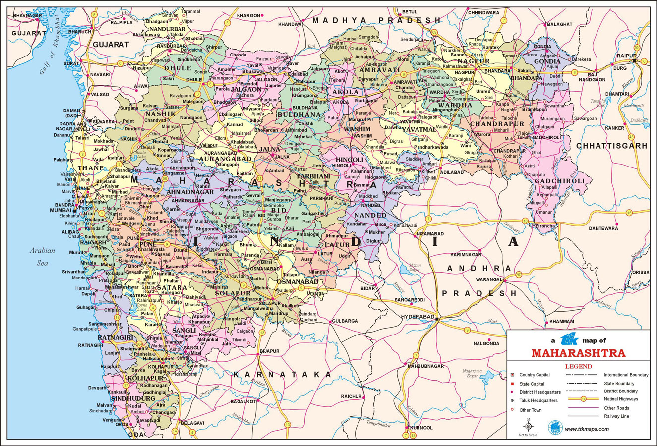 India Map With Cities And States Free Download