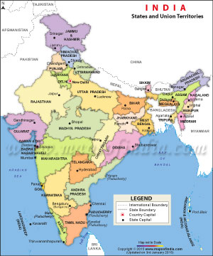 India Map With Cities And States Free Download