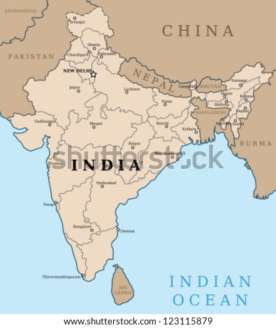 India Map With Cities And States Free Download