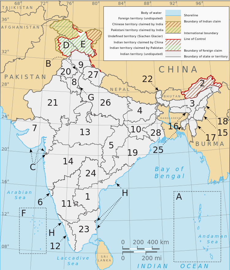 India Map With Cities And States Free Download