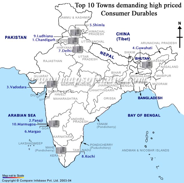 India Map With Cities And Towns