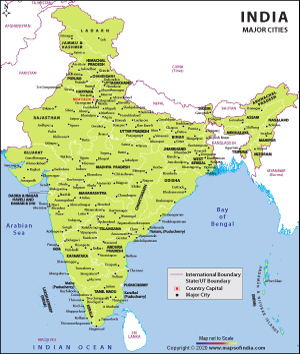 India Map With Cities And Towns