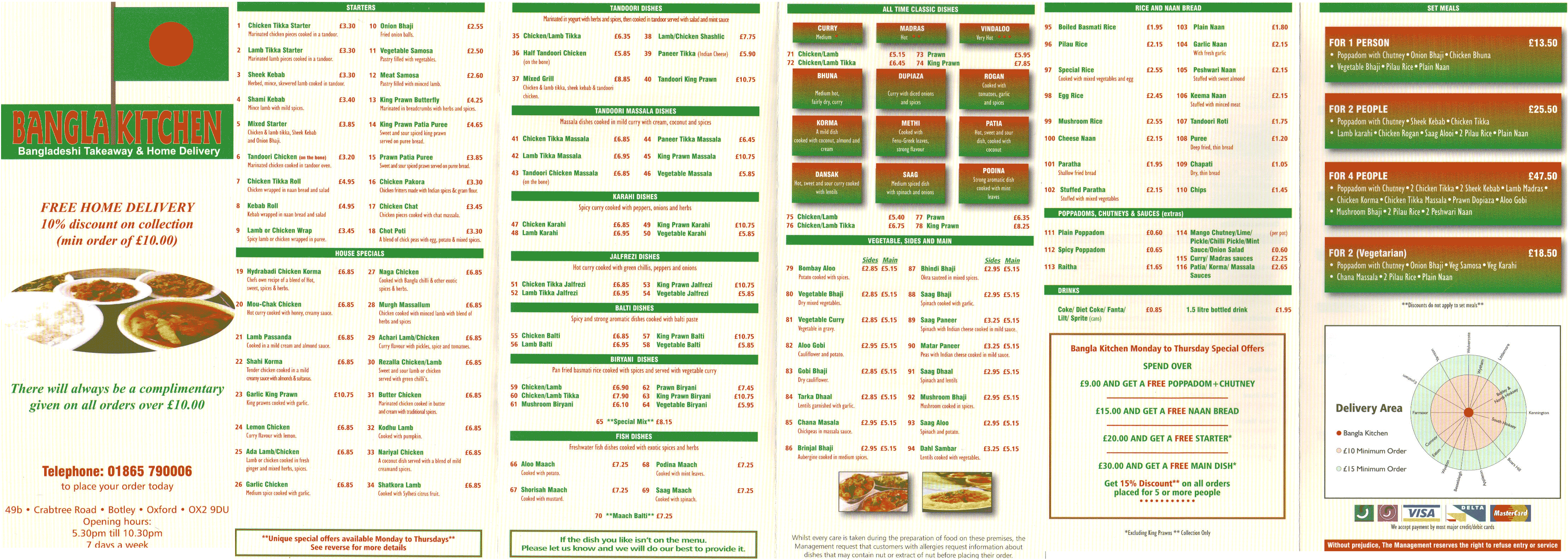 Indian Food Menu List