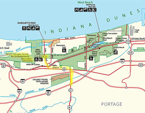 Indiana Dunes Map