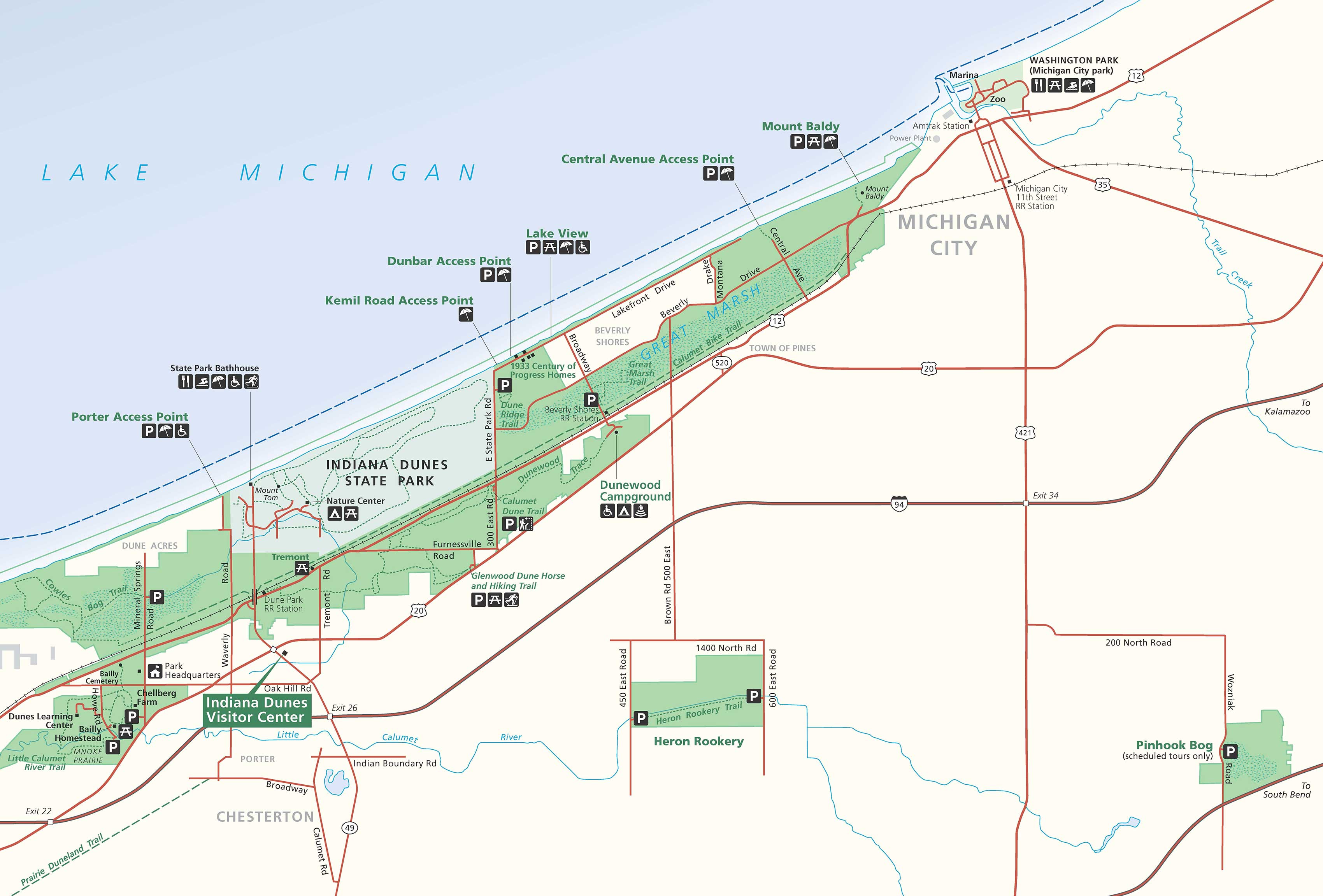 Indiana Dunes Map