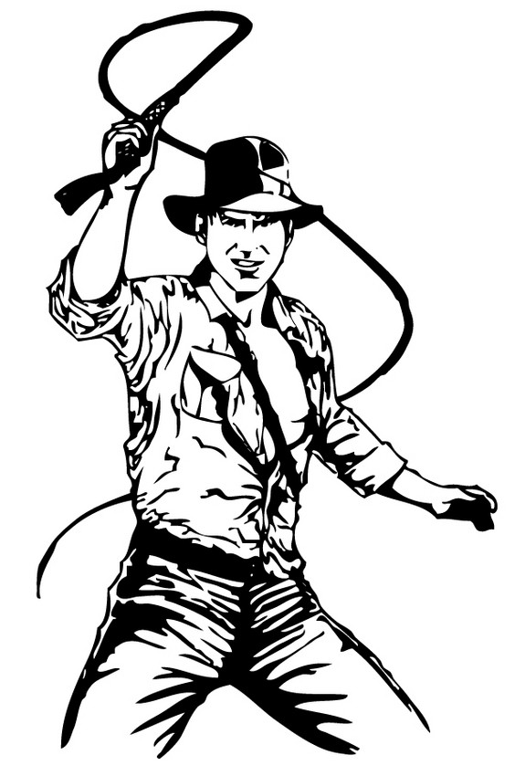 Indiana Jones Hat And Whip Drawing