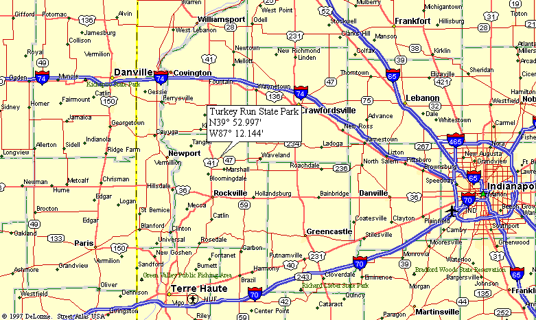 Indiana Map State Parks