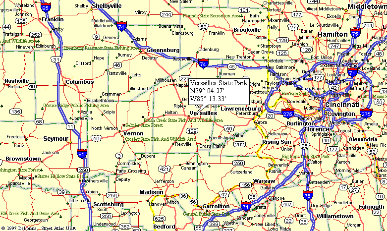 Indiana Map State Parks