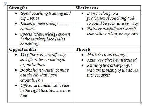 Individual Swot Analysis Examples