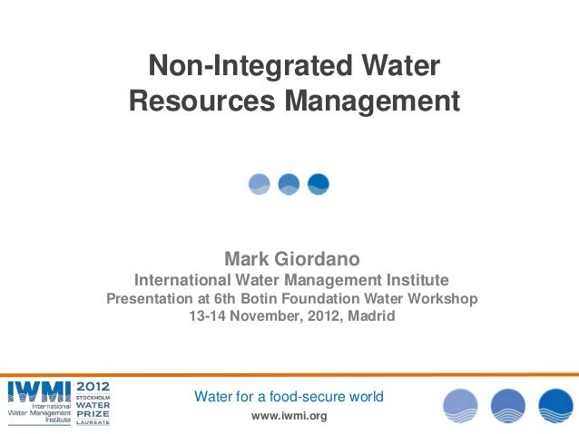 Integrated Water Resources Management Principles