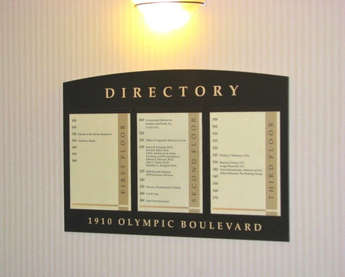 Interior Directory Signs