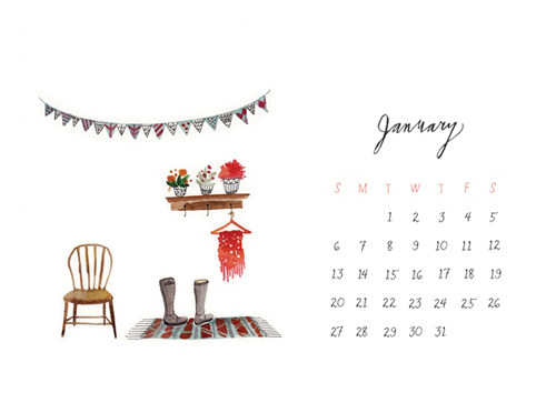 January 2013 Calendar Uk