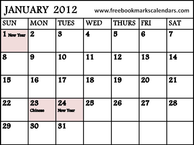 January 2013 Calendar With Holidays